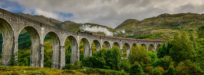El Jacobite Train y el viaducto de Glenfinnan