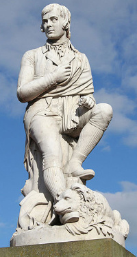 Estatua de Rubert Burns en Dumfries