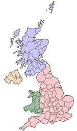 Mapa del Reino Unido. Wikipedia.org