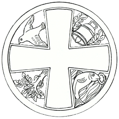 Representación de la Cruz con los cuatro milagros de San Mungo