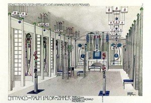 Diseño de sala de musica por Charles Rennie Mackintosh