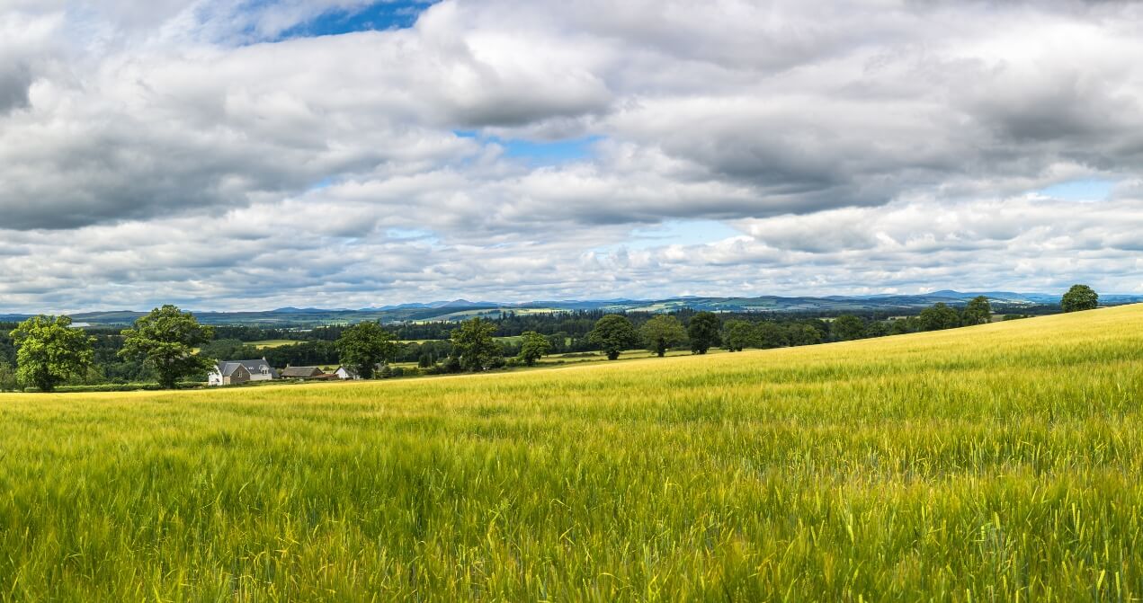 Vista de las Lowlands o Tierras Bajas de Escocia