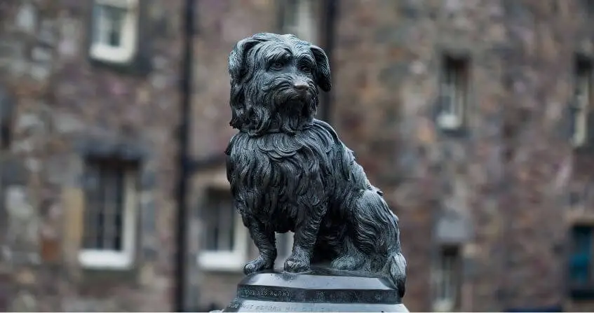 Estatua del perro Bobby situada en Edimburgo, Escocia