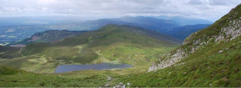 Vistas desde la montaña Ben Vrackie en Pitlochry, Tierras Altas del Oeste de Escocia