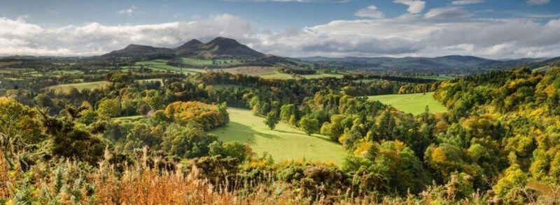 eildon-hills-scottish-borders-escocia Vista de Eildon Hills en los Scottish Borders en Escocia