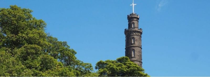 Monumento a Nelson en Calton Hill, Edimburgo, Escocia
