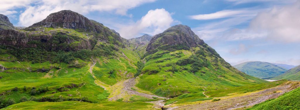 Vista de las Three Sisters o Tres Hermanas en Glencoe, Escocia