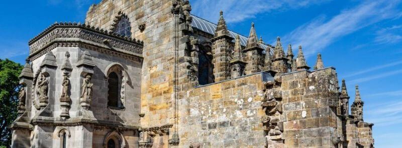 Exteriore de la Capilla de Roslynn en Escocia