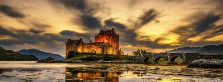 Castillo de Eilean Donan al atardecer