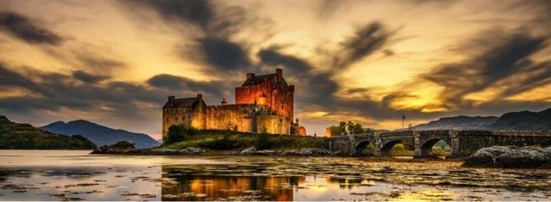 Castillo de Eilean Donan al atardecer