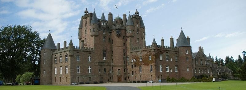 Exterior del Castillo de Glamis en Escocia