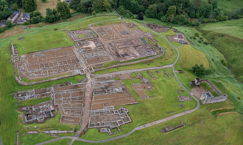 Campamento romano de Vindolanda vista aérea